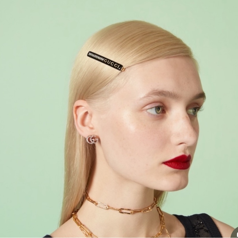 GUCCI Crystal-Embellished Hair Slide New in box made in Italy